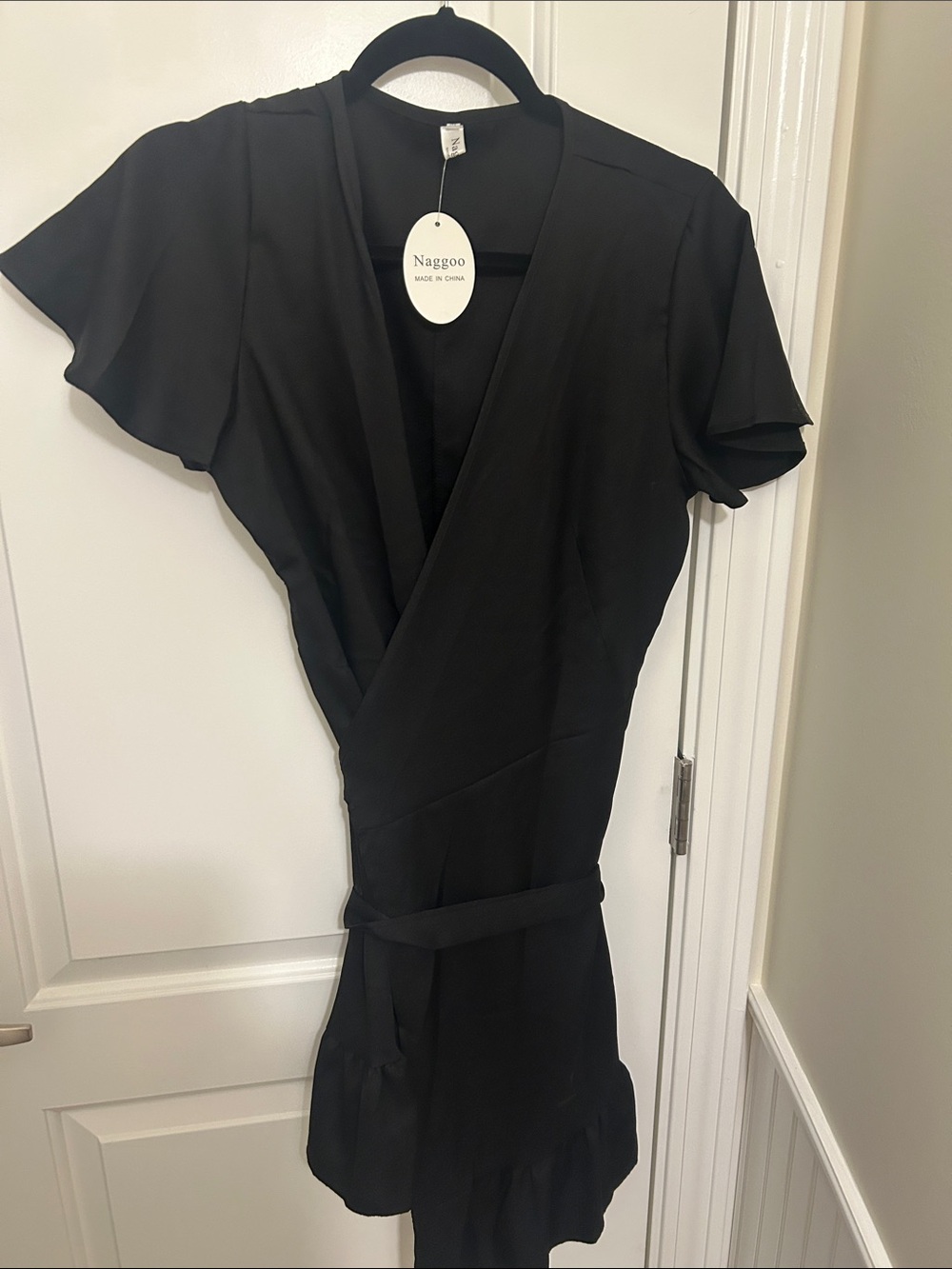 Naggoo Black Wrap Midi Dress